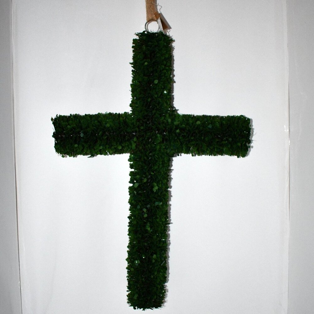 Mud Pie Easter Collection Boxwood Cross Door Hanger #40060114 NWT